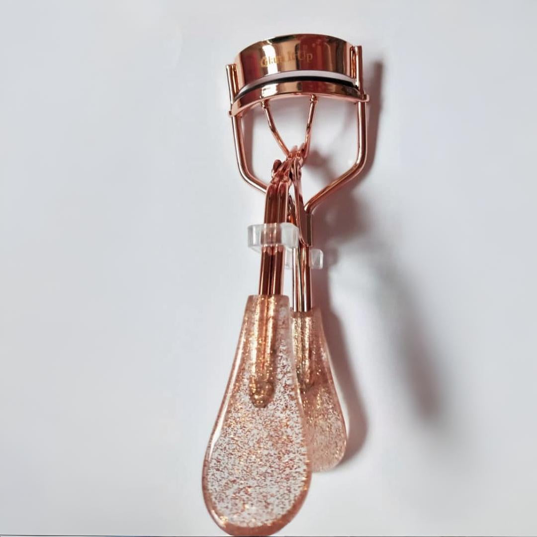 Rose Gold Eyelash Curler, Clear Handle